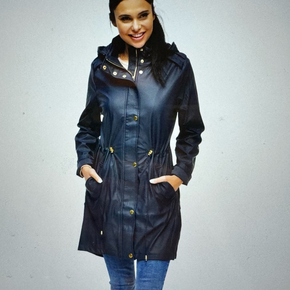 NWT Ciao Milano Serena Waterproof Jacket Size S Navy Color